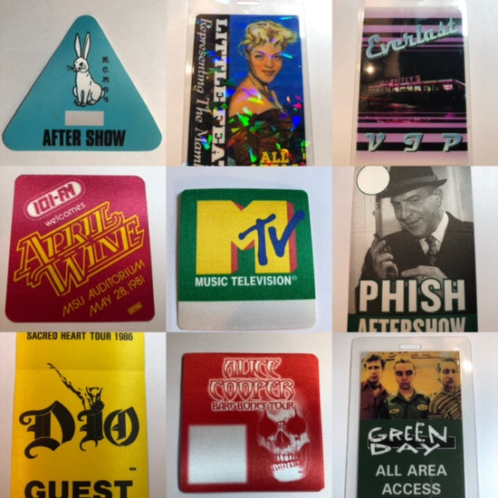 Vintage Backstage Passes to Great Artists' and their Concert Tours