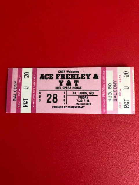 Ace Frehley and Y & T - Concert Ticket August 28th 1987