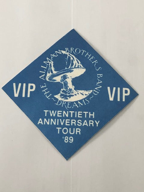 Allman Brothers Band - 20th Anniversary Tour 1989 - VIP Backstage Pass