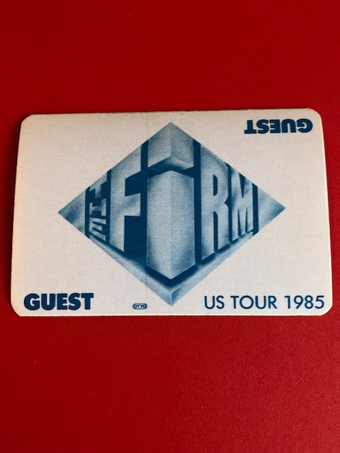 The Firm - US Tour 1985 - Backstage Pass ** Rare