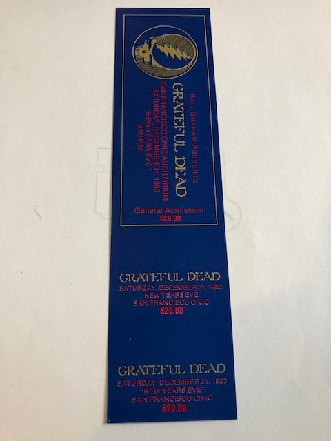 Grateful Dead - Concert Ticket - San Francisco December 31st, 1983