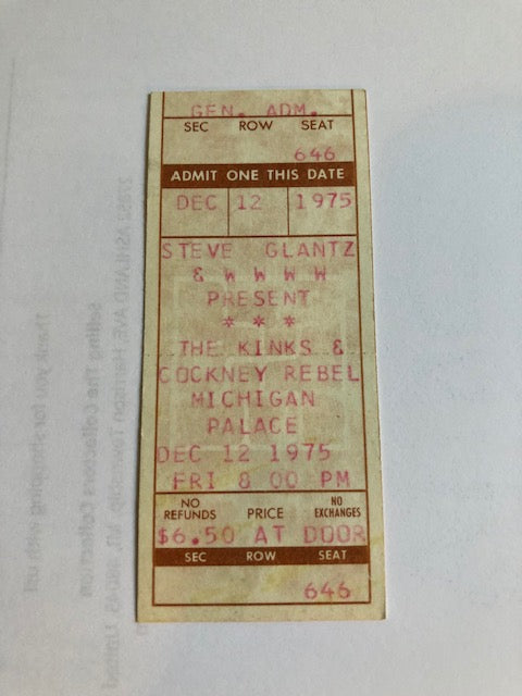 Kinks & Cockney Rebel - Concert at Michigan Palace - ** Rare Collectors Item