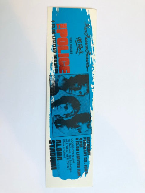 The Police - Synchronicity Tour 1984 - Concert Ticket Aloha Stadium **Rare